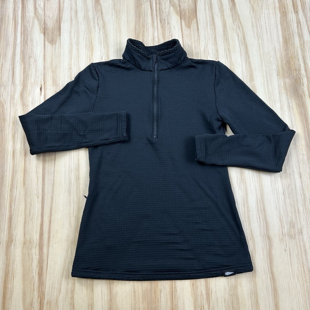 GORUCK Women's Grid Fleece Half Zip Waffle Thermal Pullover Black Small